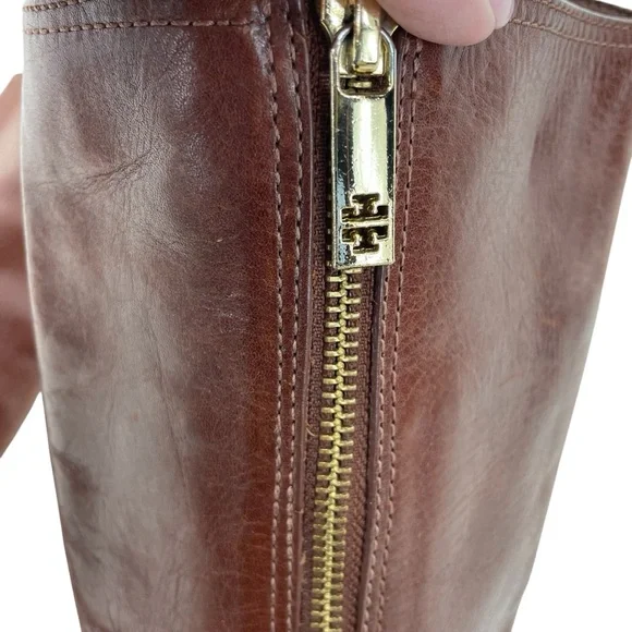 Tory Burch Alessandra Tall Riding Boots 7 Brown - Picture 13 of 16
